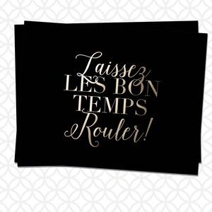 Papeterie imprimable Laissez Les Bon Temps Rouler : téléchargement instantané en option plate et pliée pour s'adapter à une enveloppe A2 4,25 pouces X 5,5 pouces