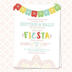 Printable 5in X 7in FIESTA Couples Shower Invitation, Fiesta Party Invitation, Mexican Party Invitation, Cinco De Mayo Invite