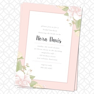 Printable Bridal Luncheon Invitation, Bridal Tea Invitation, Bridal Brunch Invitation, Bridal Shower, Bridal Invite, Floral Bridal invite