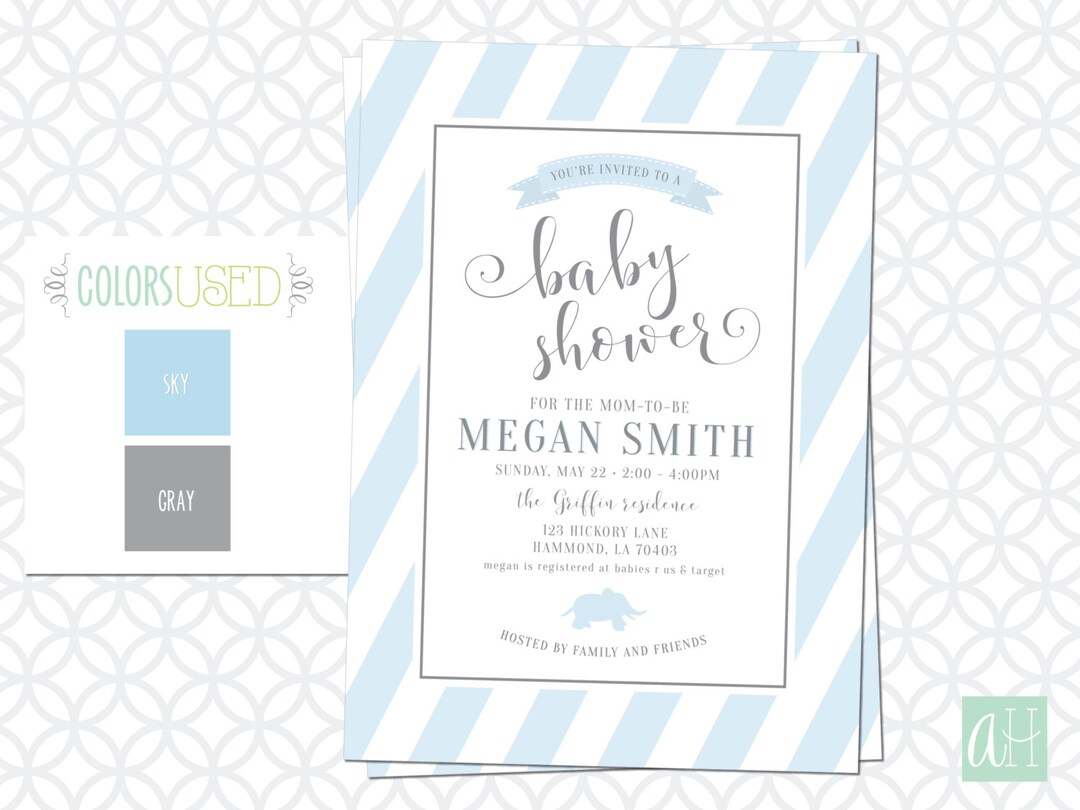 Printable BABY SHOWER Invitation: Customize Animal or Icon on ...