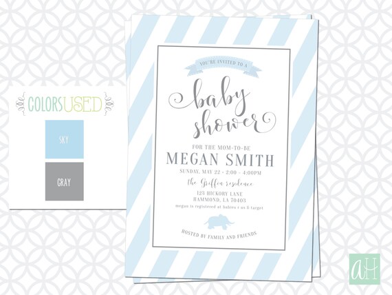 Printable BABY SHOWER Invitation: Customize Animal or Icon on | Etsy