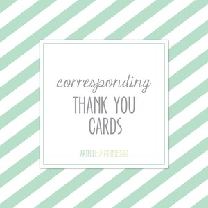 Carte de remerciement correspondante imprimable, conçue pour vous: Disponible en option plate ou pliée pour s’adapter à l’enveloppe A2 4.25in X 5.5in