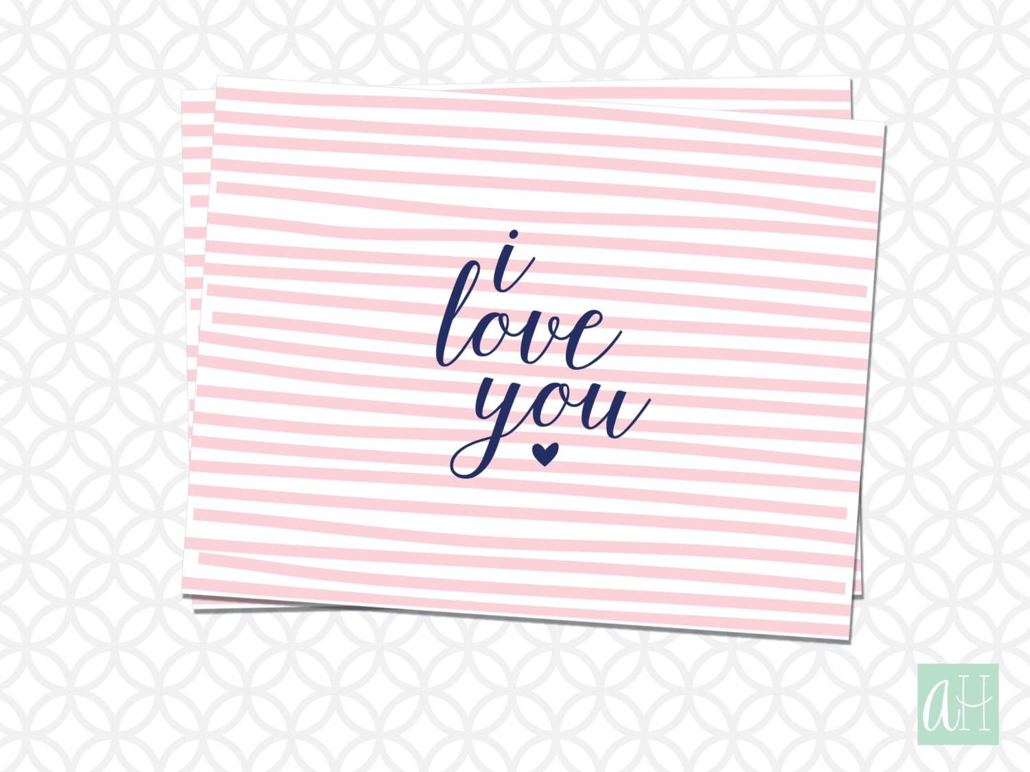 Printable I Love You Stationery: Instant Download as Flat and Folded ...