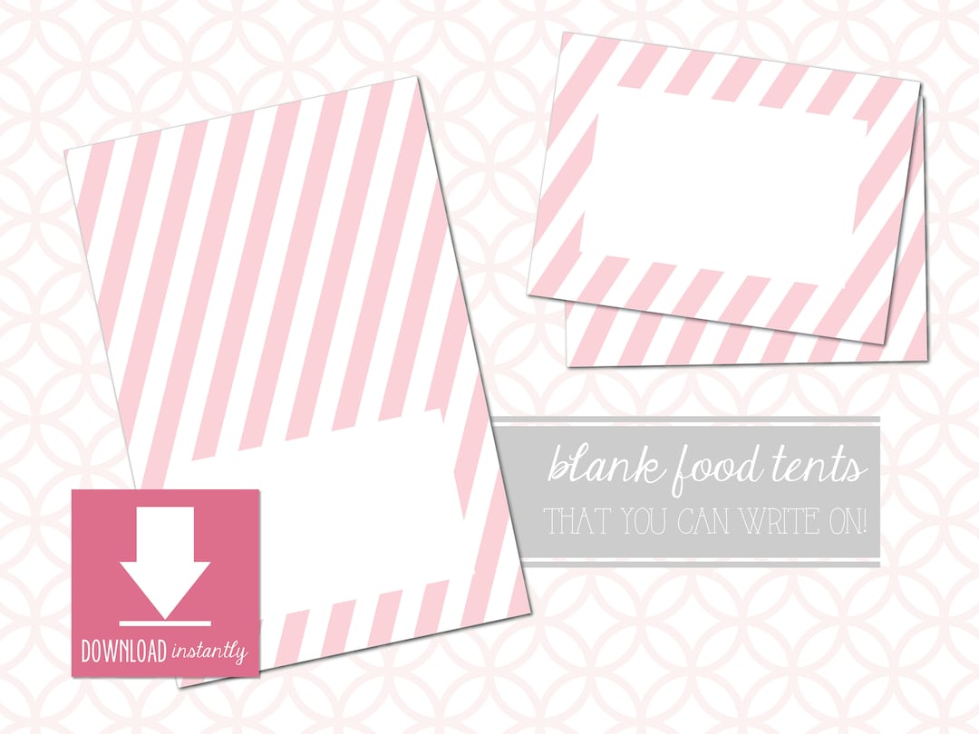 Food Tent Card Printable Pink