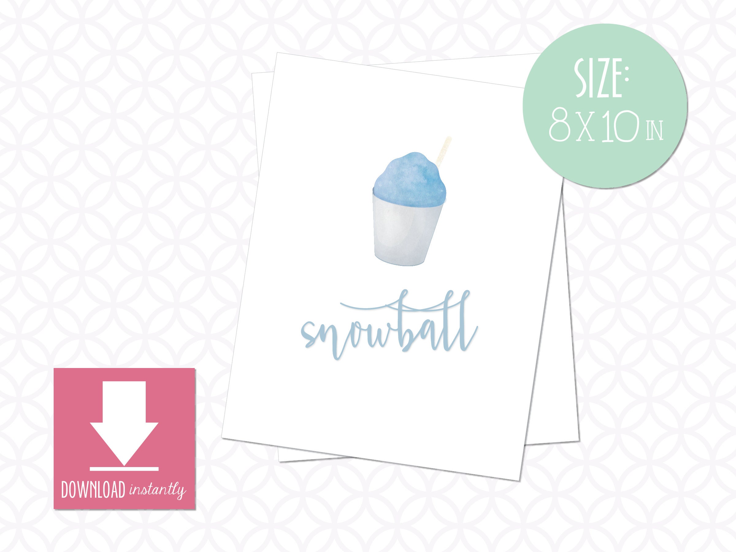 Printable Snowball Sign 8in X 10in: Instant Download - Etsy