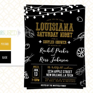 Printable LOUISIANA SATURDAY Night Couples Shower Party Invitations, Southern theme, Customizable: Engagement Party, Celebration