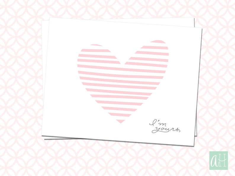 Printable I'm Yours Stationery: Instant Download as Flat and Folded ...