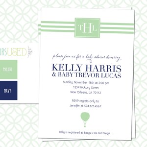 Printable Baby Shower Invitation: Customize Animal or Icon on ...