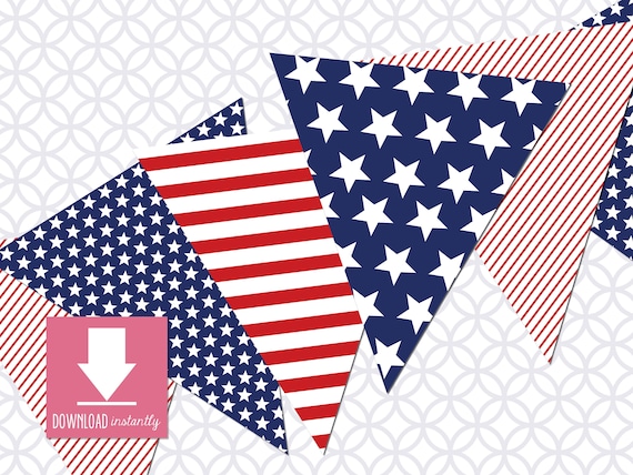 American Flag Pennant Banner Printable