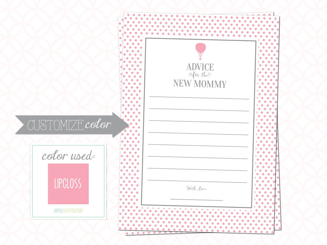 Custom Printable Advice for the New Mommy Custom Pattern | Etsy