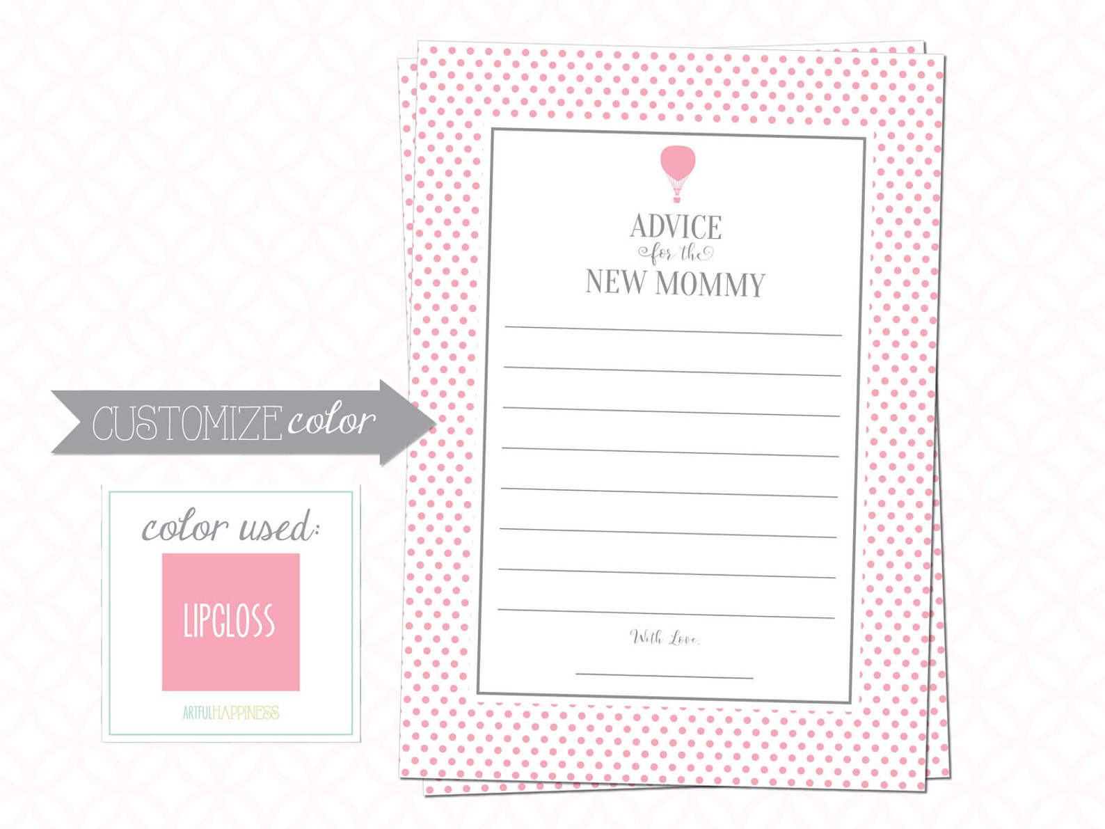 Custom Printable Advice for the New Mommy Custom Pattern | Etsy