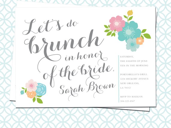 Printable Bridal Brunch Invitation Let S Do Brunch Etsy