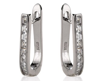 Silver chip earrings 9251000 Rhodi\u00e9 Zirconium Oxyde