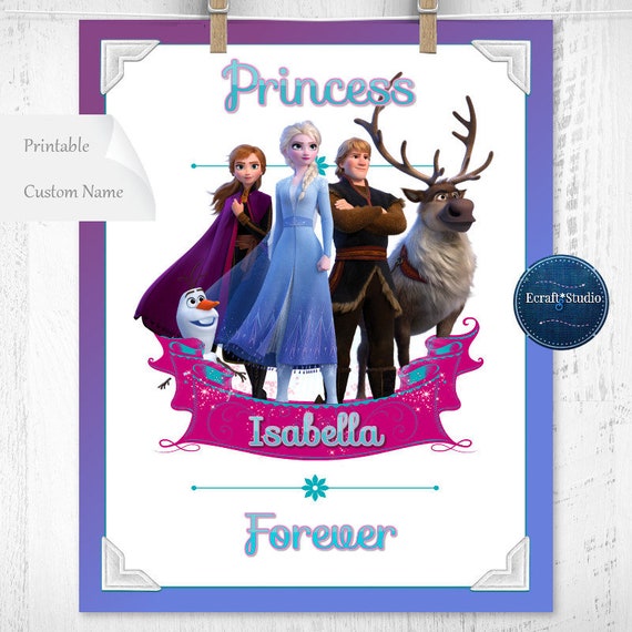 Frozen fever custom name wall print, girl nursery, birthday personalized print, 8x10, candy bar printable, personalized nursery Il_570xn