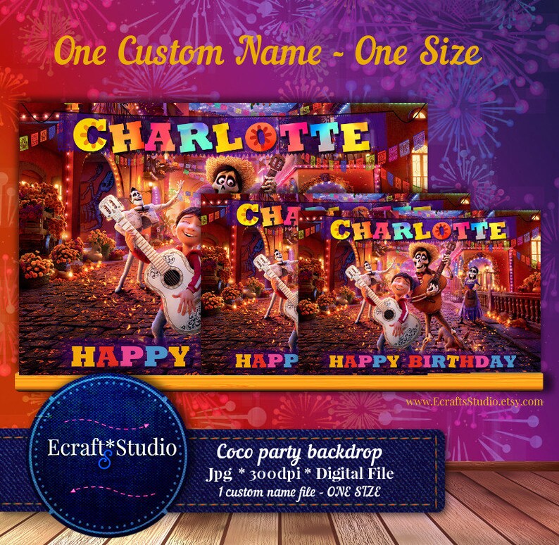 Coco Backdrop Coco Banner Printable Coco Disney Party | Etsy España
