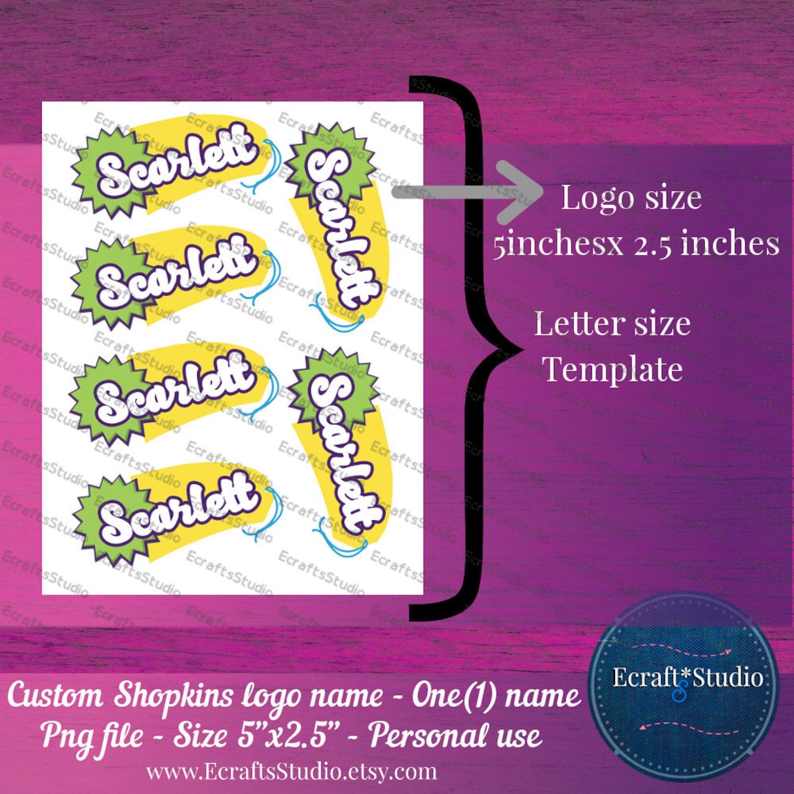 Personalized Shopkins Logo Name Custom Shopkins Logo Name - Etsy