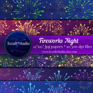 Vuurwerk Digitaal Papier - Vuurwerk Scrapbook Papieren - Feest Achtergronden - Oud en Nieuw Digitaal Papier - Dag van de Doden