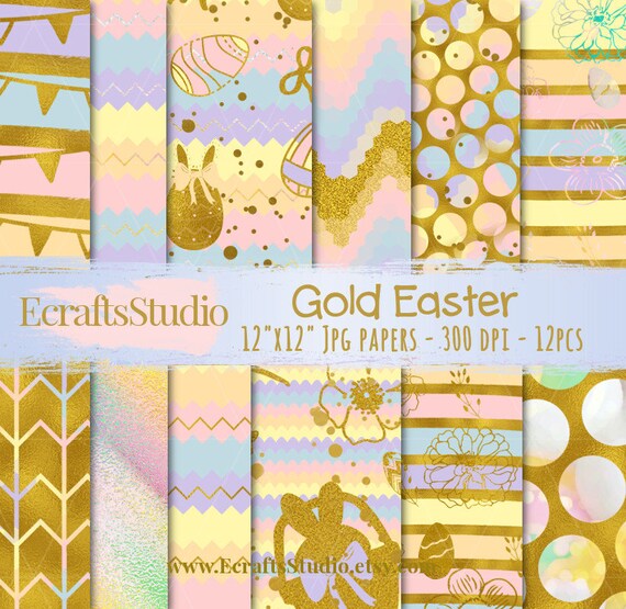 Easter digital papers , Easter paper pack, pastel easter patterns, easter bunny papers, floral easter backgrounds, easter foil eggs, bunny Il_570xn