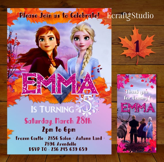 Frozen 2 invitation - Frozen 2 digital invitation - Frozen 2 birthday invitation - Frozen 2 thank you card - Elsa Anna custom invitation Il_570xn