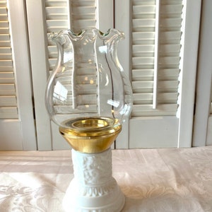 Vintage Avon Candleholder with Hurricane Shade ~ Avon Candle holder ~ Roses Roses Cologne Decanter ~ Collectible