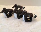 Duck Napkin Rings Set of Four Napkin Holder Wooden Mallard Duck Made in Philippines Vintage