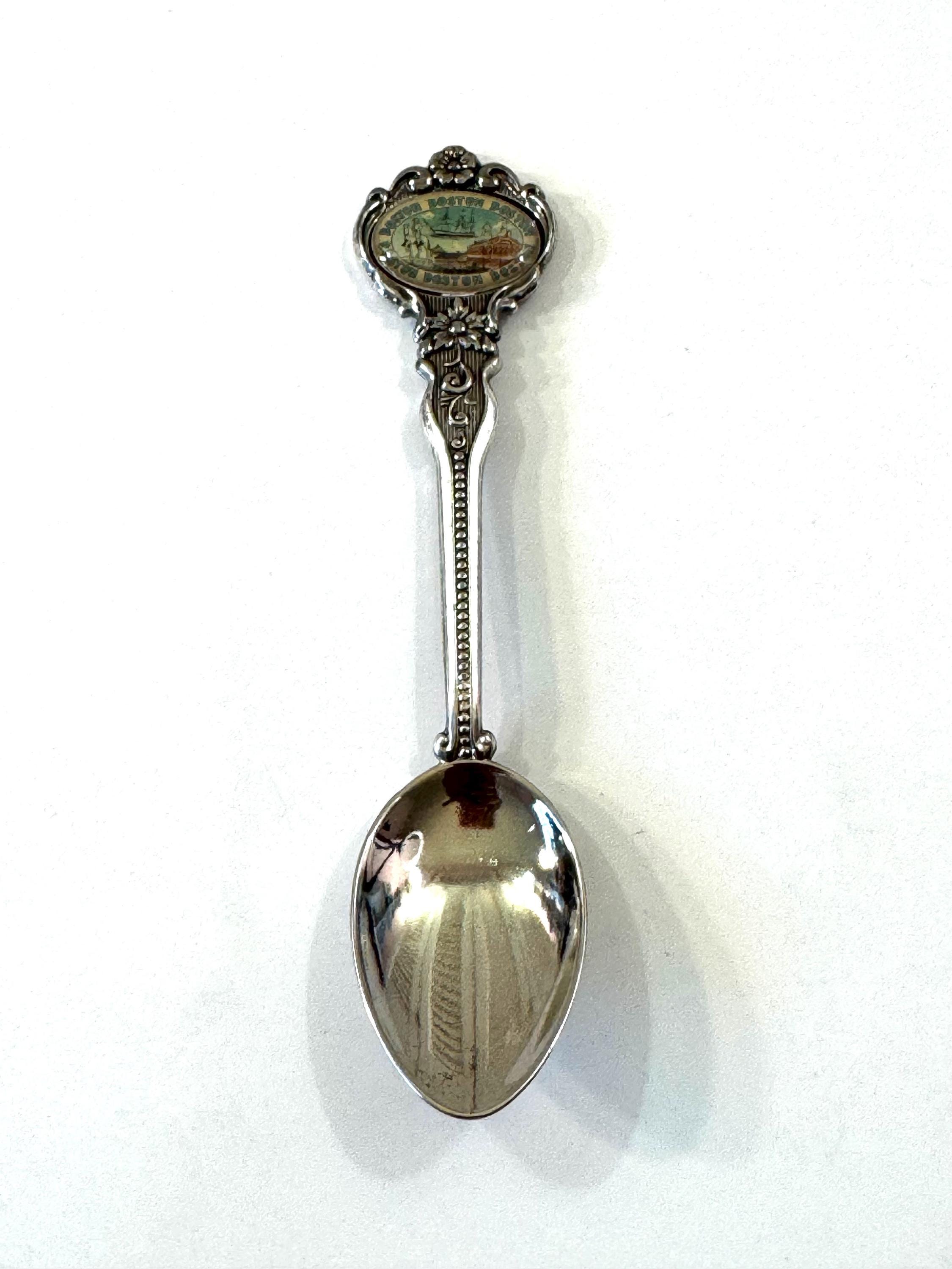 Vintage Boston Silverplated Souvenir Spoon ~ Circle Shaped Handle