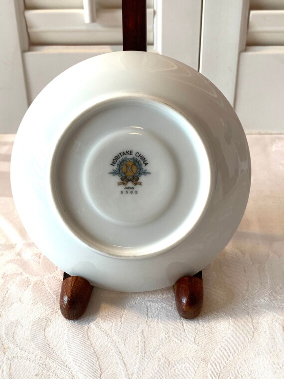Vintage Noritake Bamboo Saucer ~ #5565 ~ Green Brown and White