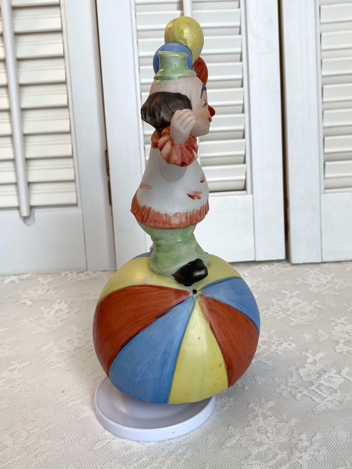 Vintage Clown on Ball Music Box Musical Clown Figurine Etsy