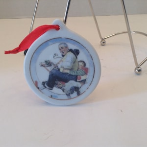 Norman Rockwell ~ Christmas Ornament Gramps at the Reins ~ Vintage
