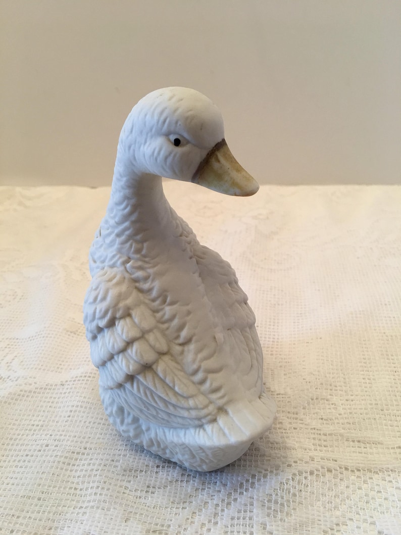 Duck Figurine White Duck Interpur Made in Taiwan ROC Vintage image 1