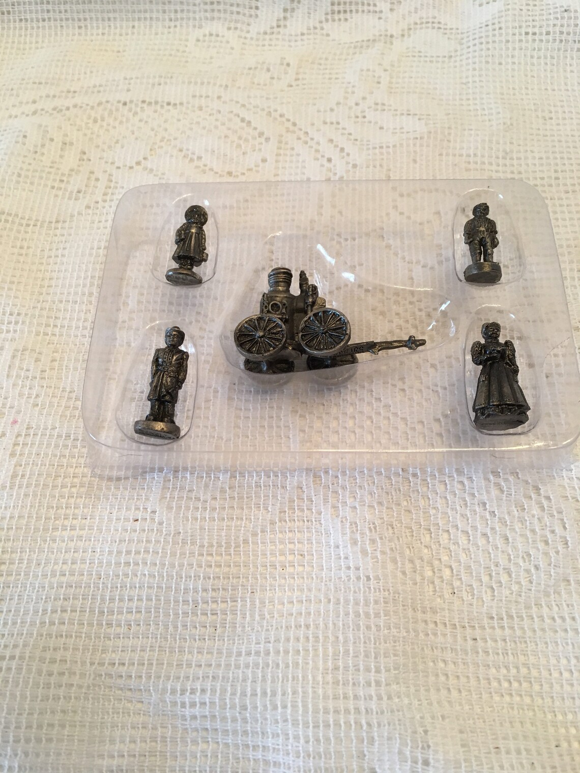 Pewter Figurines Set of Five Miniature Solid Pewter Etsy