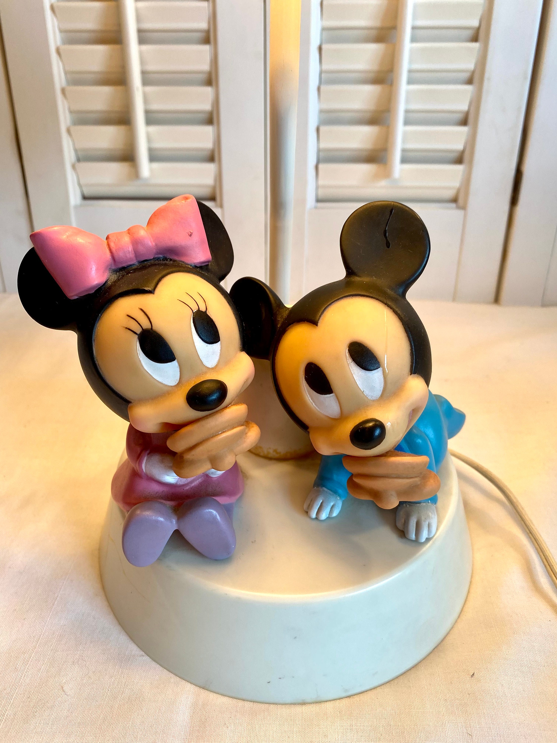 ヴィンテージ　 フィギュア　Mickey 　Minnie　レトロ　レア Vintage 1986 Minnie and Mickey Mouse Lamp ~ Made in USA