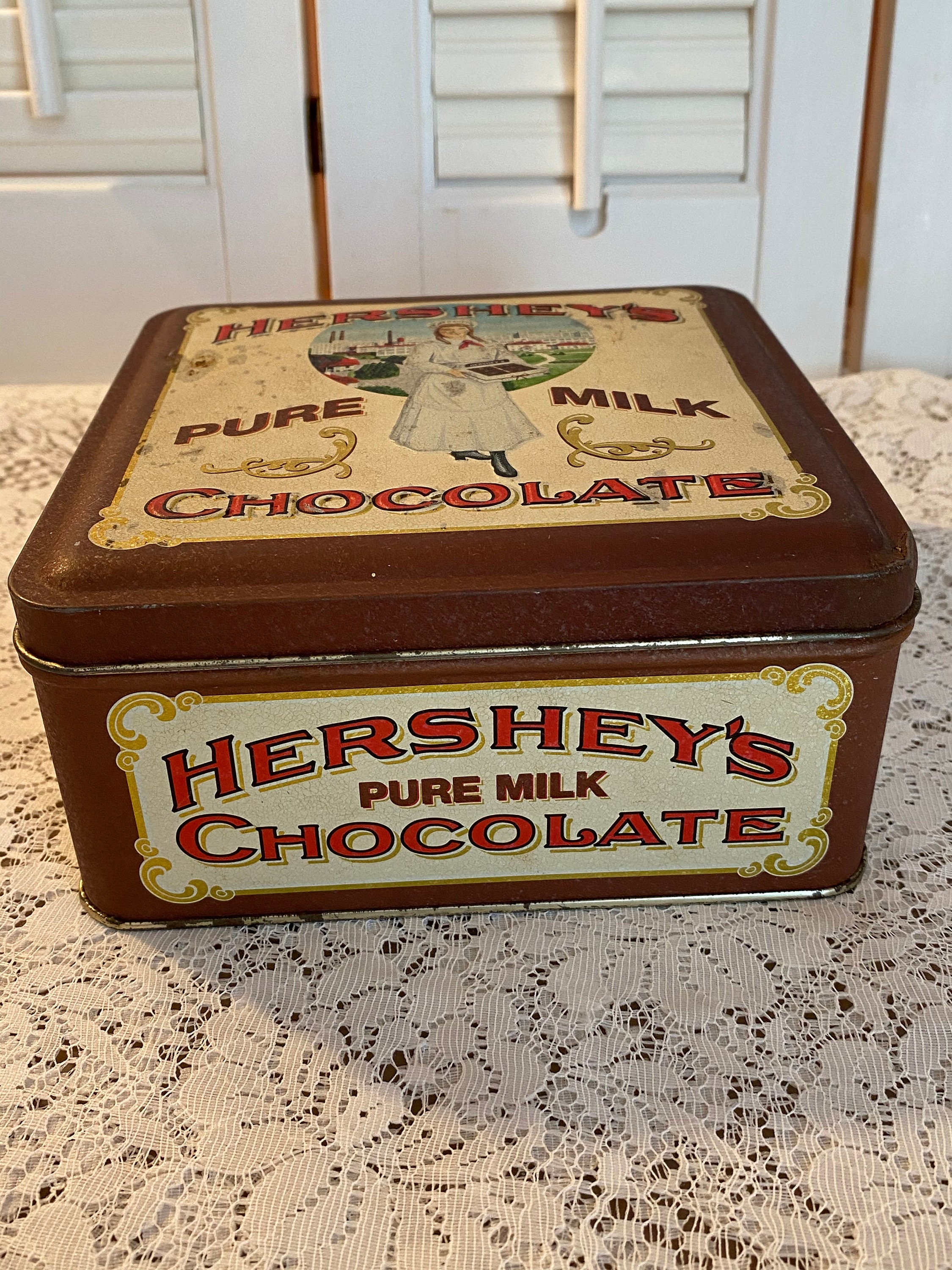 Vintage Hersheys Tin Can Vintage Edition 2 Canister The Etsy