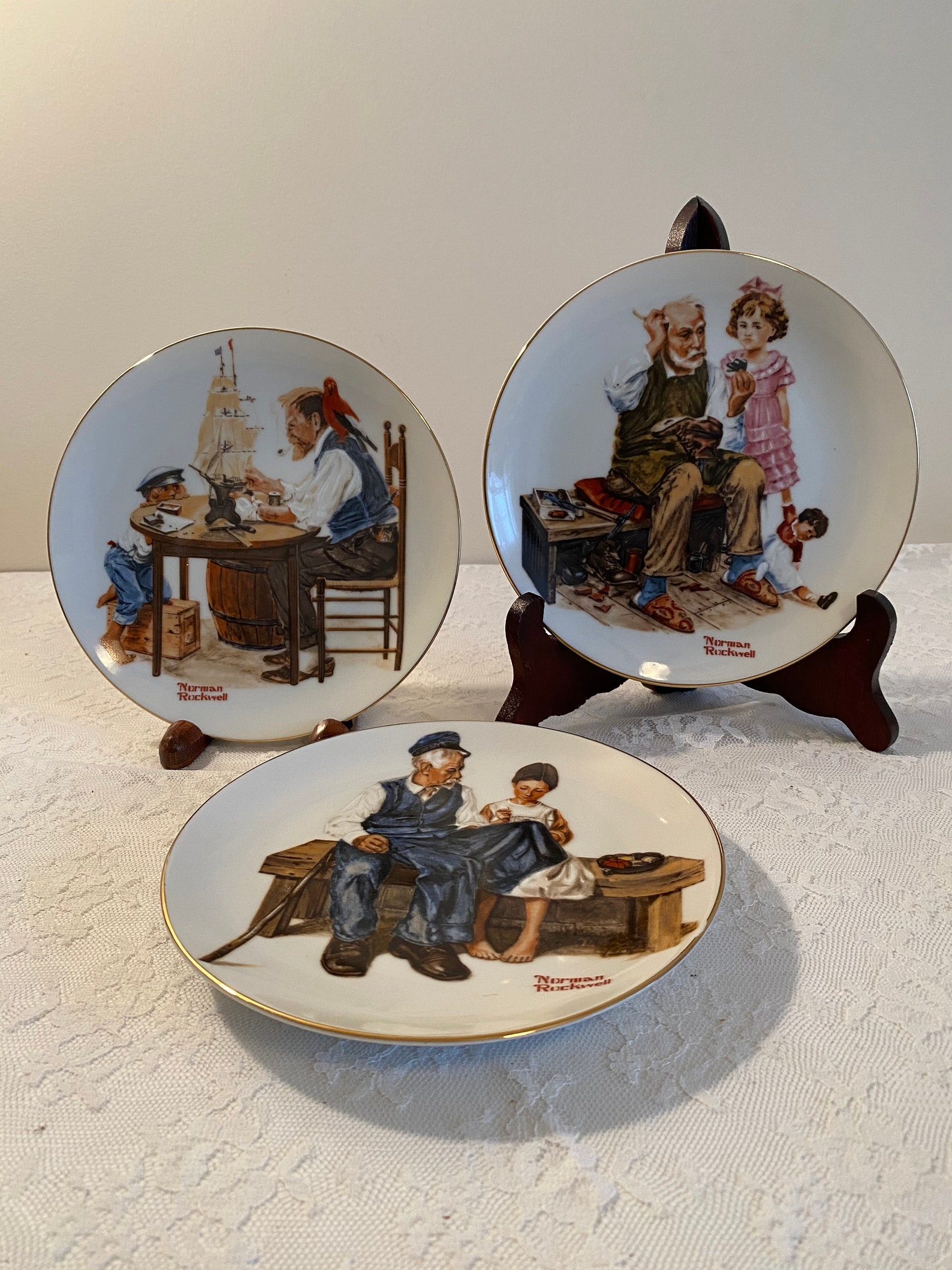 Norman Rockwell Collectible Plates Four Beloved Classics Etsy