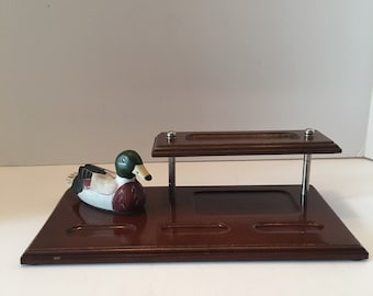 Vintage Valet Tray ~ Duck Accent ~ Dresser Tray ~ Two Tiers ~ Five Compartments