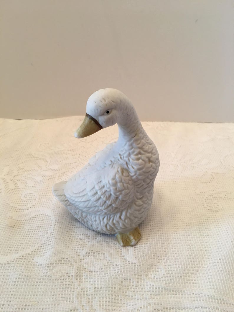 Duck Figurine White Duck Interpur Made in Taiwan ROC Vintage image 4