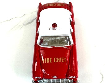 Vintage Fire Chief Car ~ FD No 1 ~ Red Car With White Top