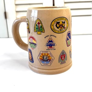 Vintage Boy Scouts of America Stein, National Conferences of The Order of The Arrow *Has small chip on top rim & has Crackling*