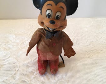 Mickey ~Soft Plastic Figurine ~ Walt Disney Prod~ Made in Japan ~ Mickey Mouse ~ Vintage