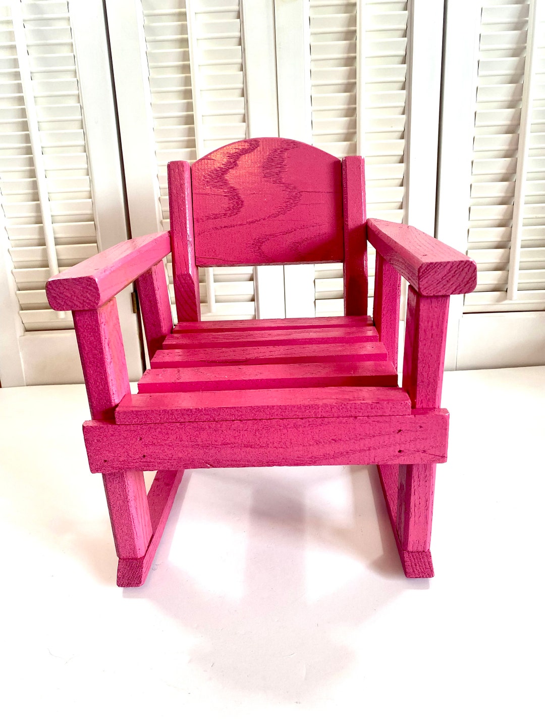 Vintage Small Pink Wooden Rocking Chair ~ Plant/doll Chair ~ 10.5” High ...