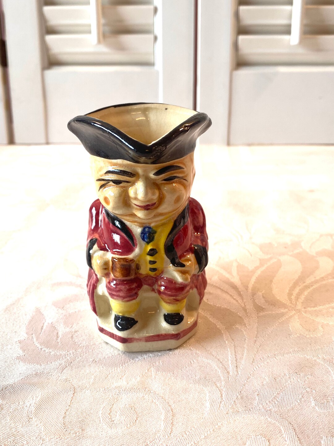 Vintage Toby Jug ~ Toby Mug ~ Man in Red and Black Coat ~ 4” High