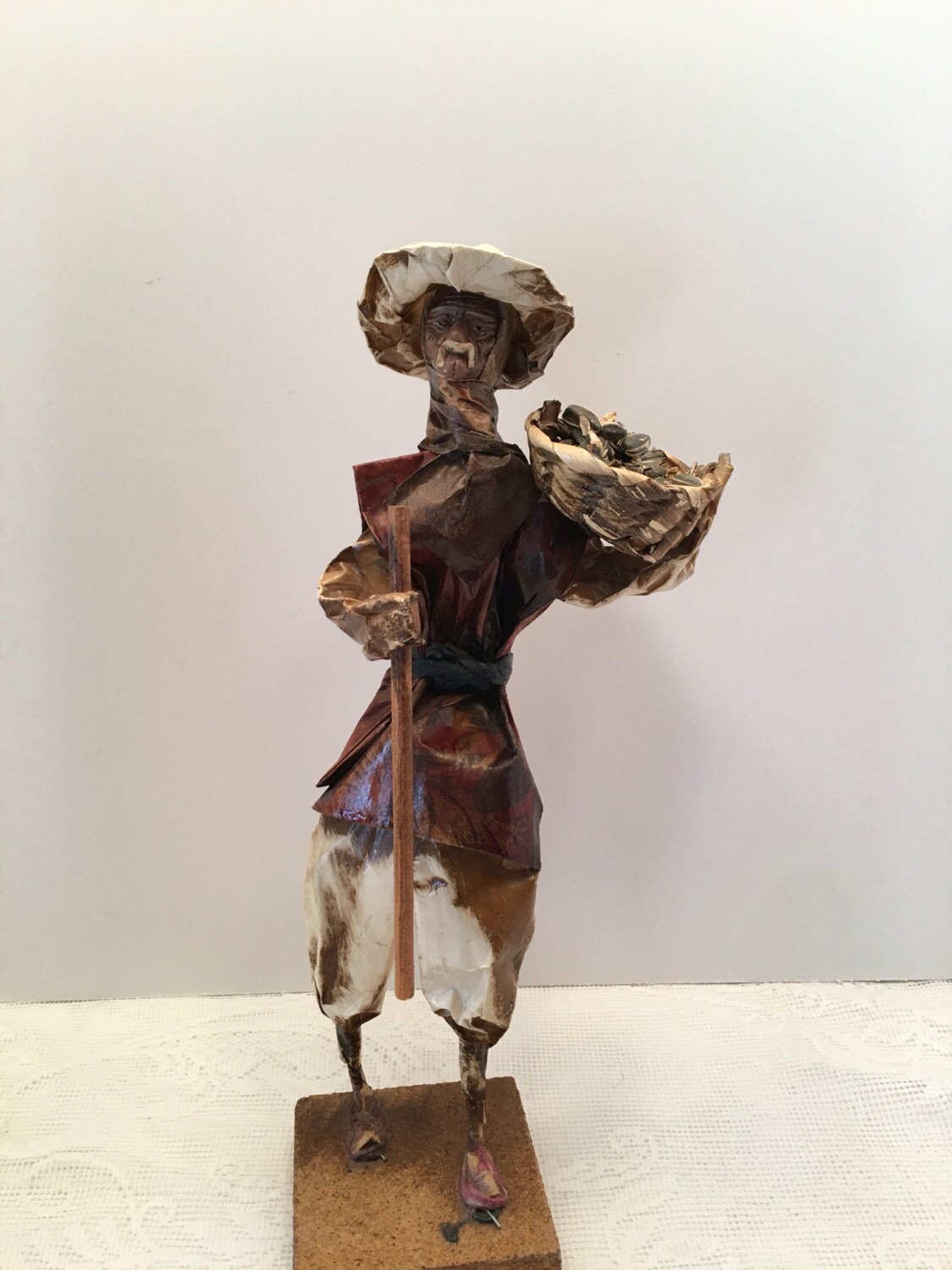 Mexican Paper Mache Figurine ~ Set of Two ~ Mexican Paper