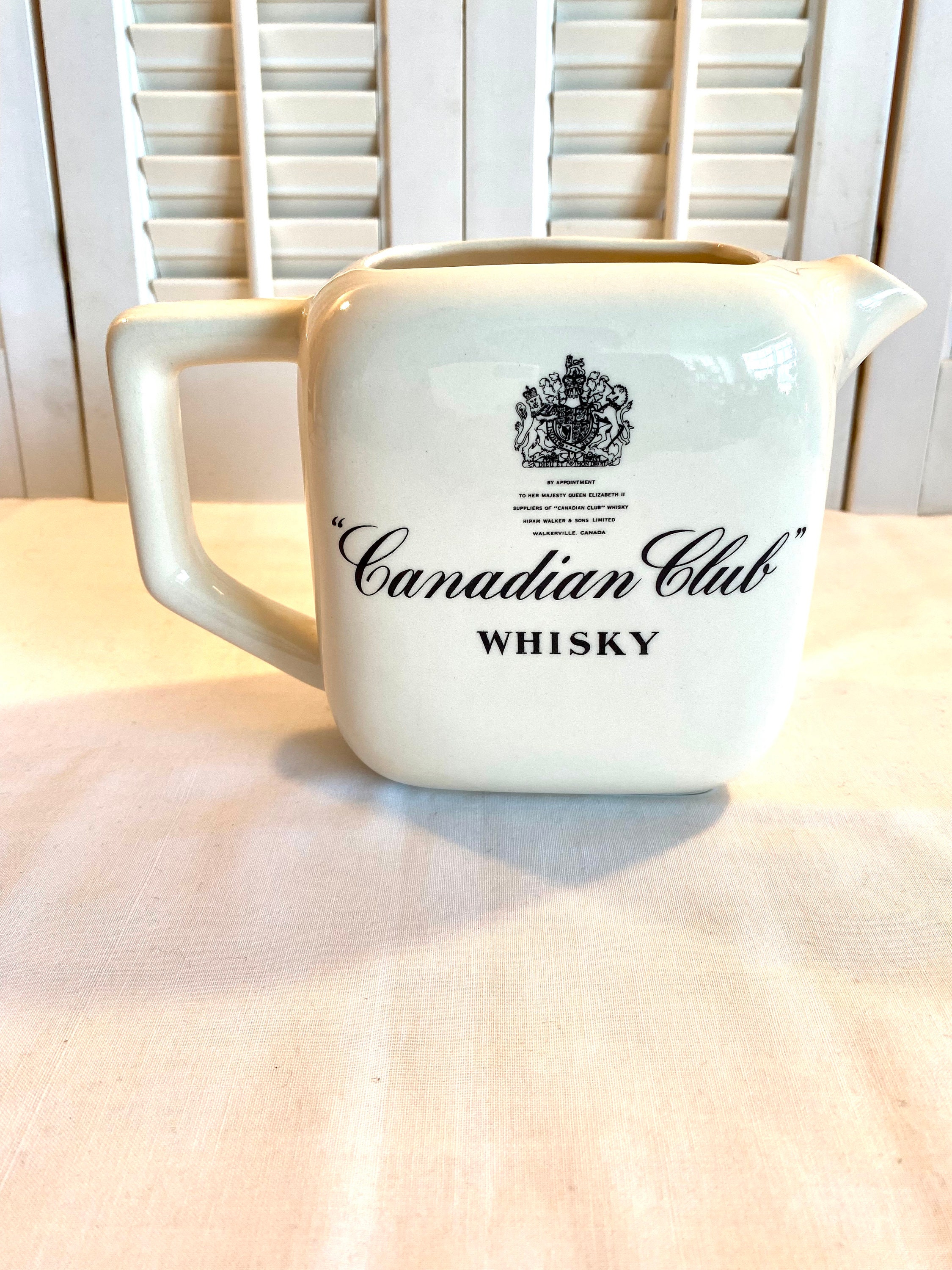 Vintage 1960's Canadian Club Whisky Bar Pitcher ~ Hiram Walker and