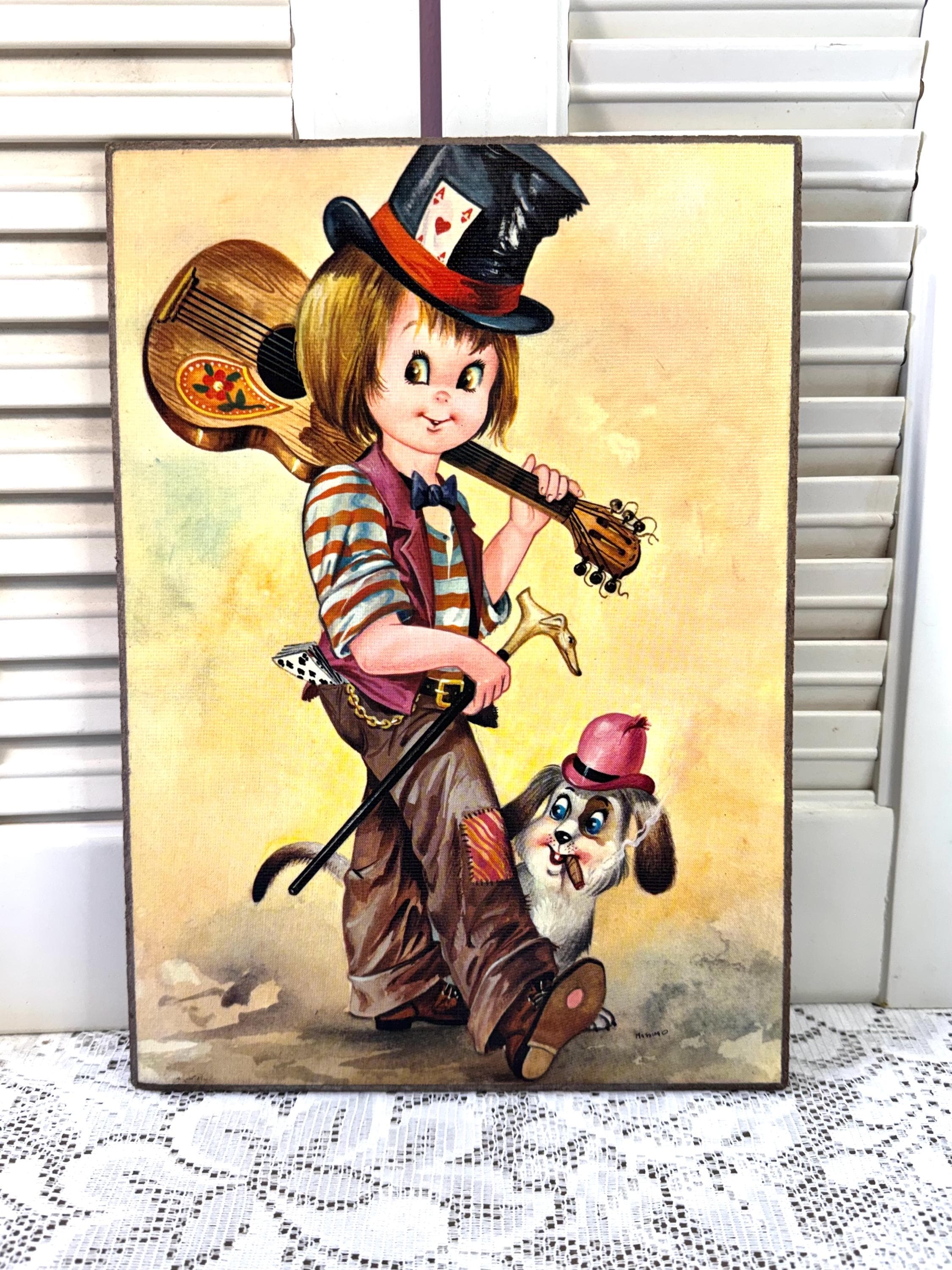 Big Eyes Vintage Picture Boy - Etsy