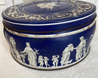 Vintage Huntley and Palmers Biscuit Can ~reading Huyton