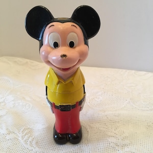 Mickey Toothbrush Head Holder ~ Walt Disney Prod~ Hong Kong ~ Helm Toy Co ~ Mickey Mouse ~ Vintage