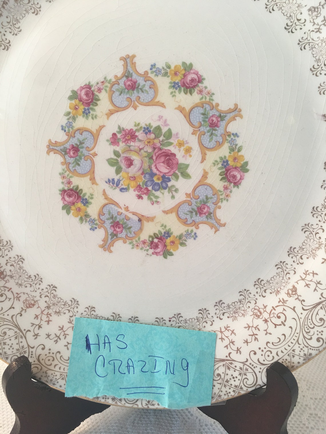 Vintage Vanity Fair Plates Cake Plate Has Crazing Etsy