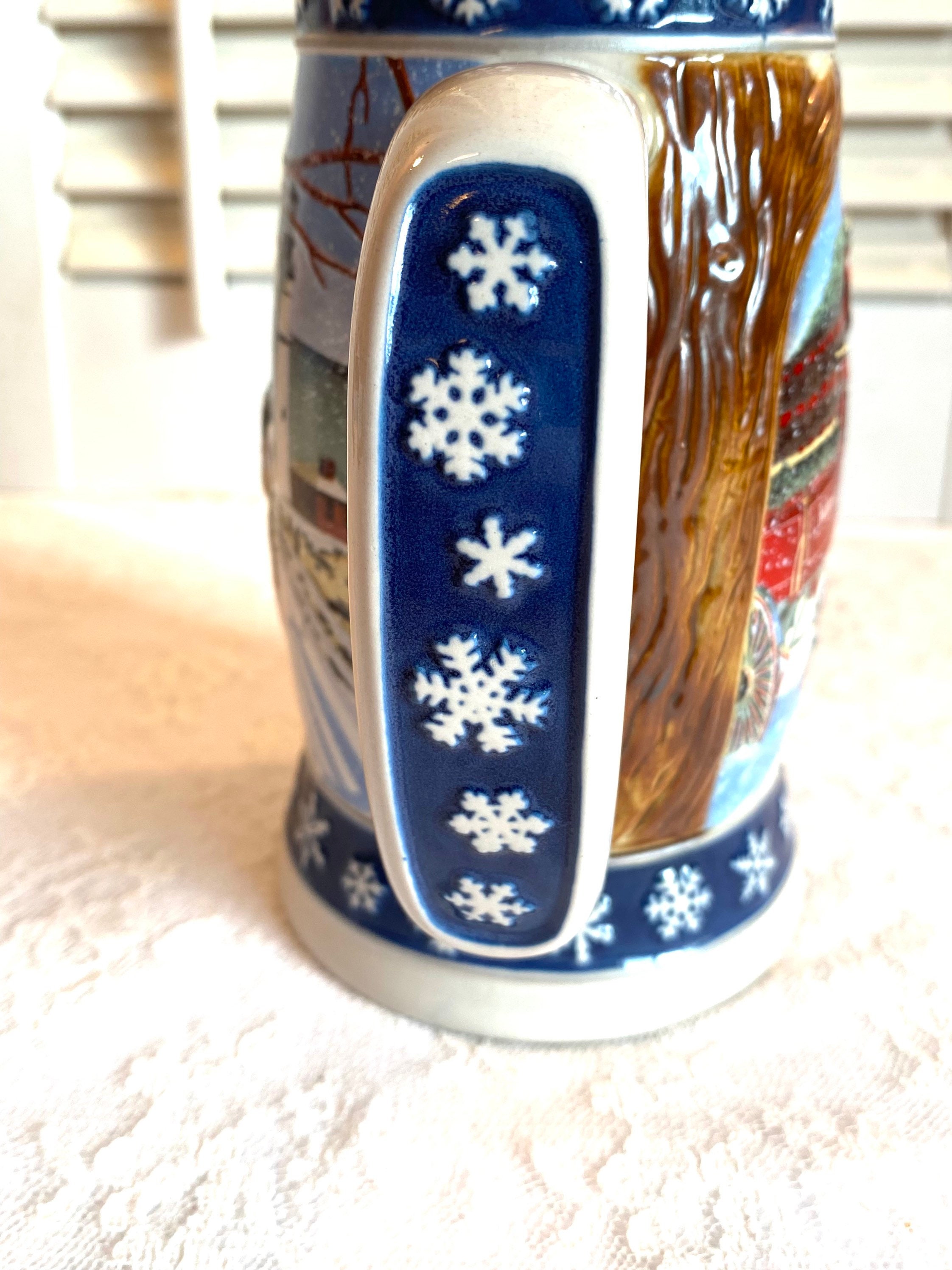 Vintage Budweiser Holiday Stein ~ Lighting the Way Home 1995