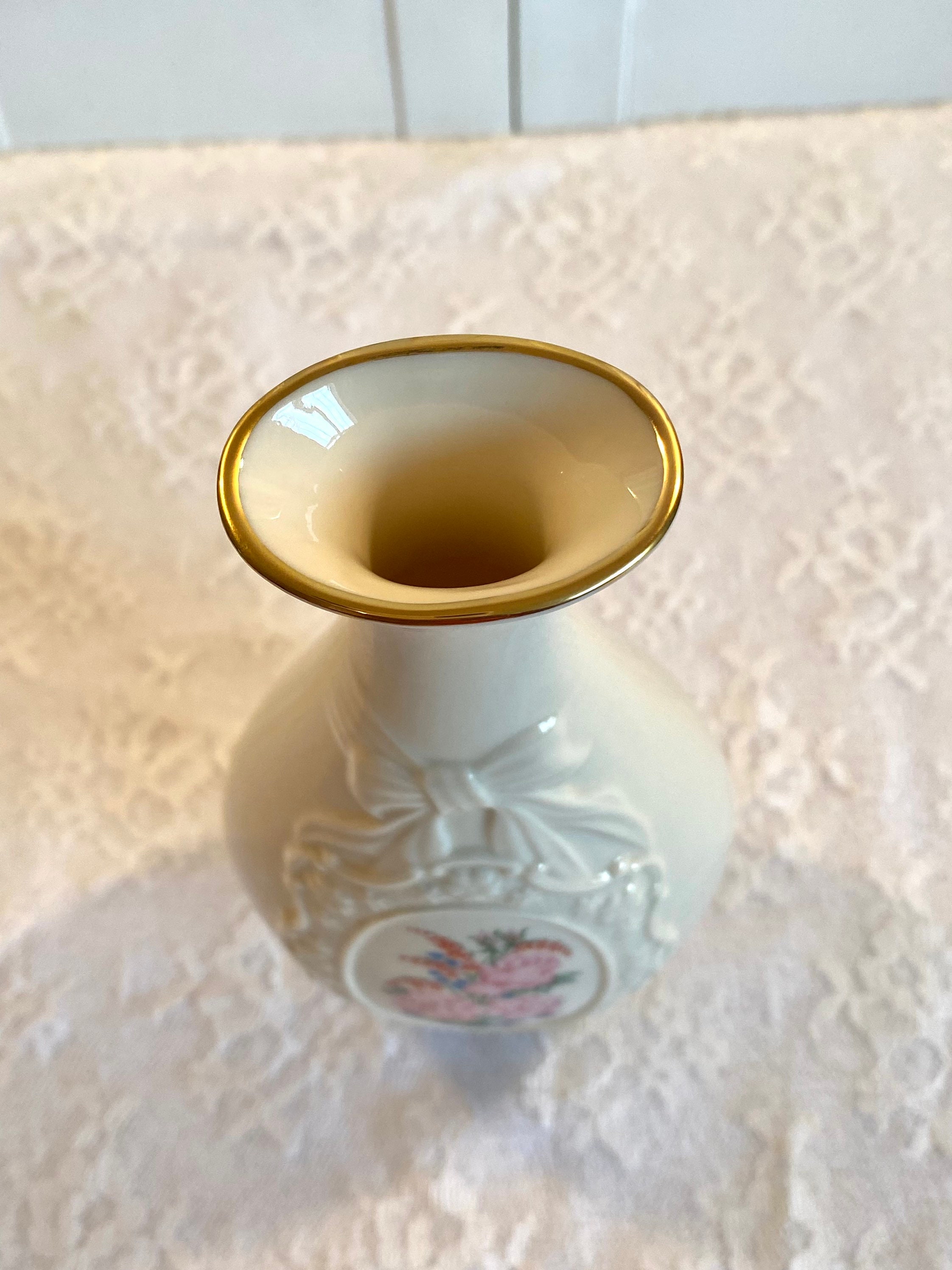 Vintage 1990's Lenox Collectible Vase ~ the Flowers of Love Vase
