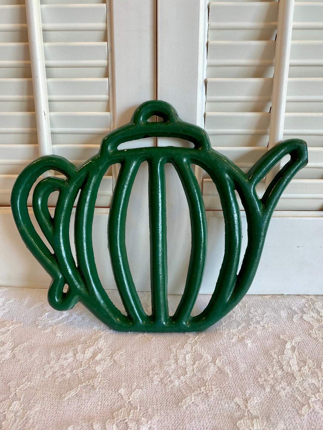 Vintage Metal Teapot Trivet Pot Holder Etsy